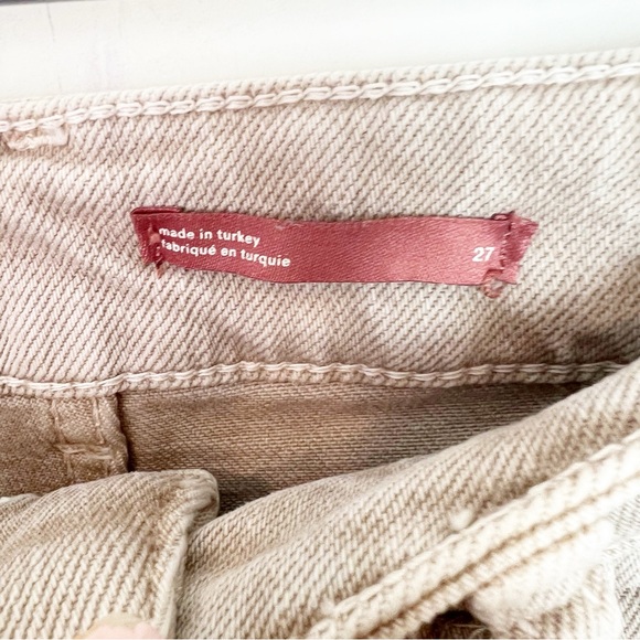 PILCRO ANTHROPOLOGIE THE VINTAGE STRAIGHT TAN FRAY HEM JEANS WOMENS SZ 27 - Picture 6 of 8